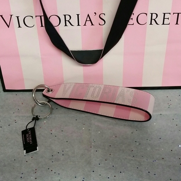NEW! VS Signature Stripe Wristlet Strap Keychain - Picture 6 of 12
